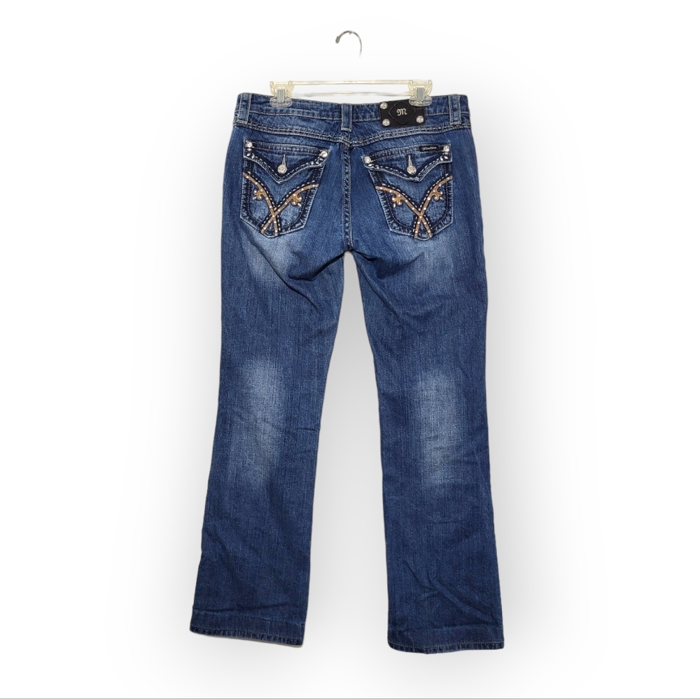 Miss Me Embellished Mid Rise Bootcut Jeans Blue 31 x 33